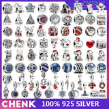 925 Silver Christmas Beads Charm For Bracelet 1:1 Model With Logo