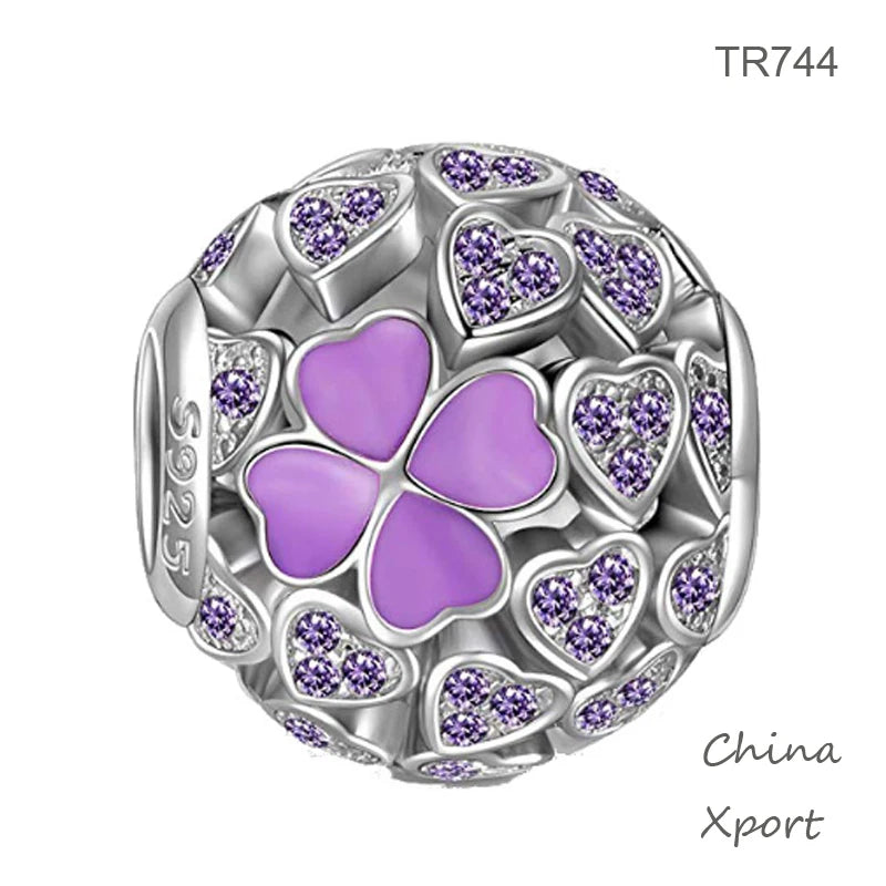 Sterling S925 Silver Heart Charm DIY with Lucky Beads