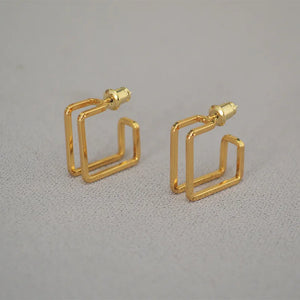 Korea stud earrings 925 Silver geometric line earring