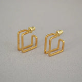 Korea stud earrings 925 Silver geometric line earring
