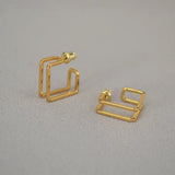 Korea stud earrings 925 Silver geometric line earring