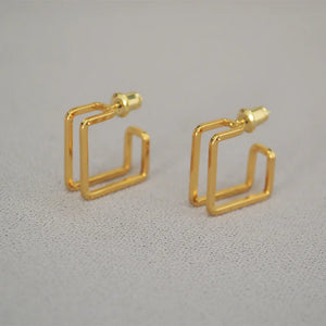 Korea stud earrings 925 Silver geometric line earring