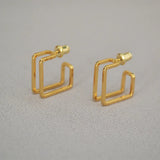 Korea stud earrings 925 Silver geometric line earring