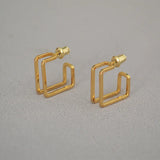 Korea stud earrings 925 Silver geometric line earring