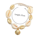 Charm Anklet Small Ball and Wafer Shell Anklet