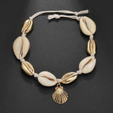 Charm Anklet Small Ball and Wafer Shell Anklet