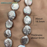 Baroque Pearl Bracelet Grey Coin Button Shape Freshwater Jewelry