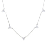 925 Silver Triangle CZ Charm Choker Chain Necklace