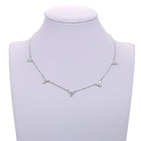 925 Silver Triangle CZ Charm Choker Chain Necklace