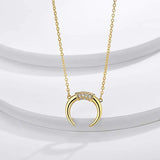 Moon Charm Pendant Necklace S925 Silver Jewelry