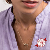 Moon Charm Pendant Necklace S925 Silver Jewelry