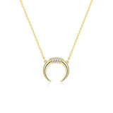 Moon Charm Pendant Necklace S925 Silver Jewelry
