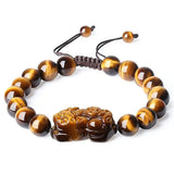 10mm Pixiu Tiger Eye Stone Bracelet for Men Women