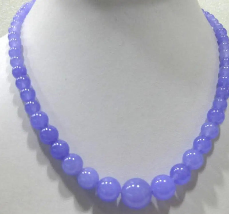 Purple Jade/Agate Necklace 6-14mm Charm