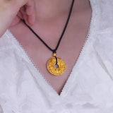 Plated 3D Hand Necklace Ancient Method Buddhism Eight Treasures Safety