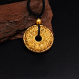 Plated 3D Hand Necklace Ancient Method Buddhism Eight Treasures Safety