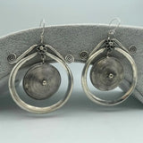 Miao Silver Luck Earrings, Hand Carved Charm