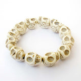 Coral Turquoise Stone Skull Bracelet