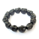 Coral Turquoise Stone Skull Bracelet