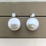Freshwater Coin Button Pearl Earrings for Women