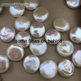 Freshwater Coin Button Pearl Earrings for Women