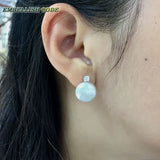 Freshwater Coin Button Pearl Earrings for Women