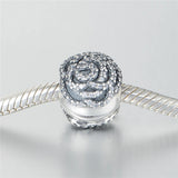 925 Silver Rose Clip With CZ for DIY Bracelets