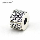 925 Silver Rose Pattern Clip for DIY Bracelets