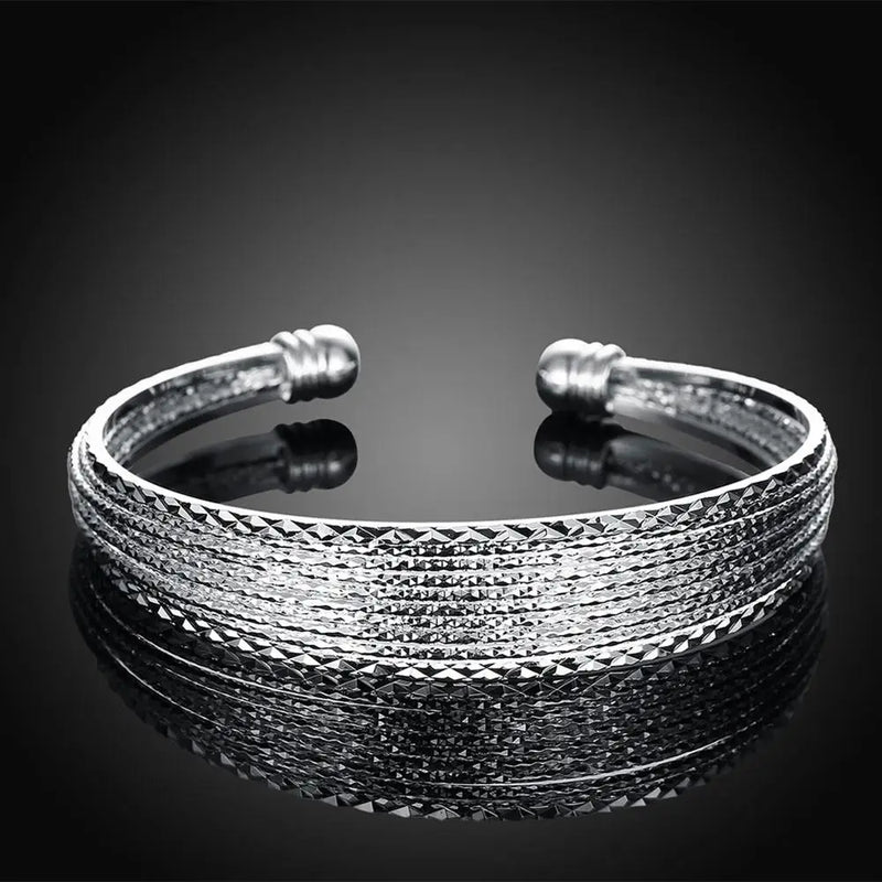 925 Silver Lucky Chain Bracelet Bangle for Women Wedding Jewelry
