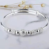 925 Sterling Silver Lucky Beads Bracelet Bangle for Women
