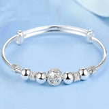 925 Sterling Silver Lucky Beads Bracelet Bangle for Women