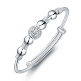 925 Sterling Silver Lucky Beads Bracelet Bangle for Women