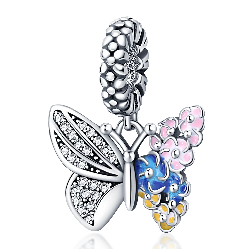 925 Silver Kitten Galaxy Bead Charm for Pandora Bracelets