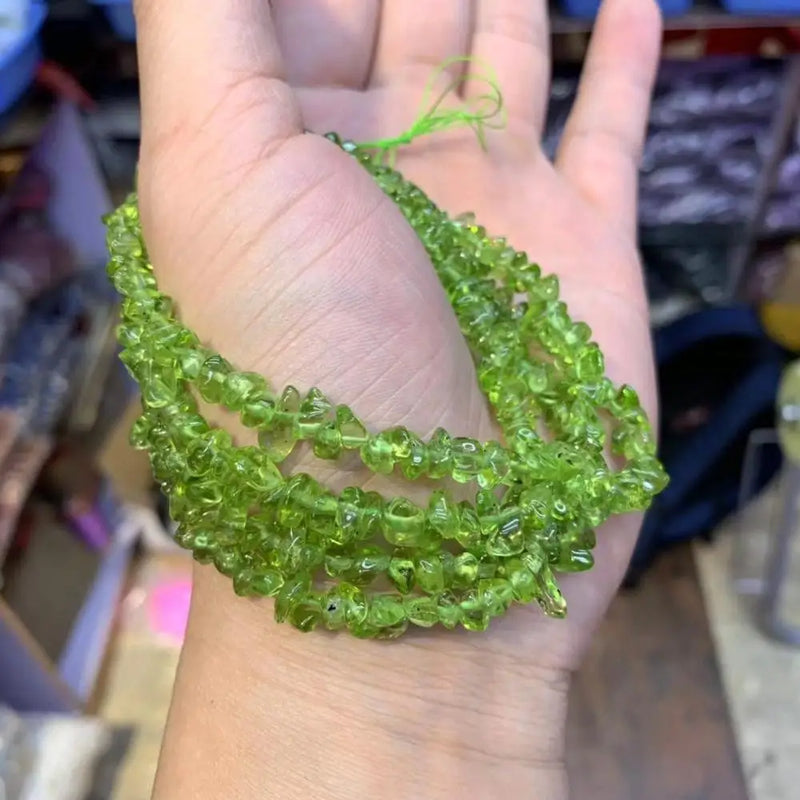 Natural Peridot Chip Beads DIY Loose Beads for Jewelry Making