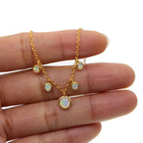 Choker Necklace 33+7cm CZ Opal Stone Layer Jewelry in 925 Silver