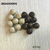 Striped Acrylic Round Beads for Jewelry DIY