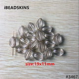 Clear Striped Acrylic Egg Shape Beads 19x11mm 350pcs/lot #3467