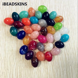 170pcs Acrylic Marble Effect Elliptical Egg-Shaped Beads for DIY Jewelry Making