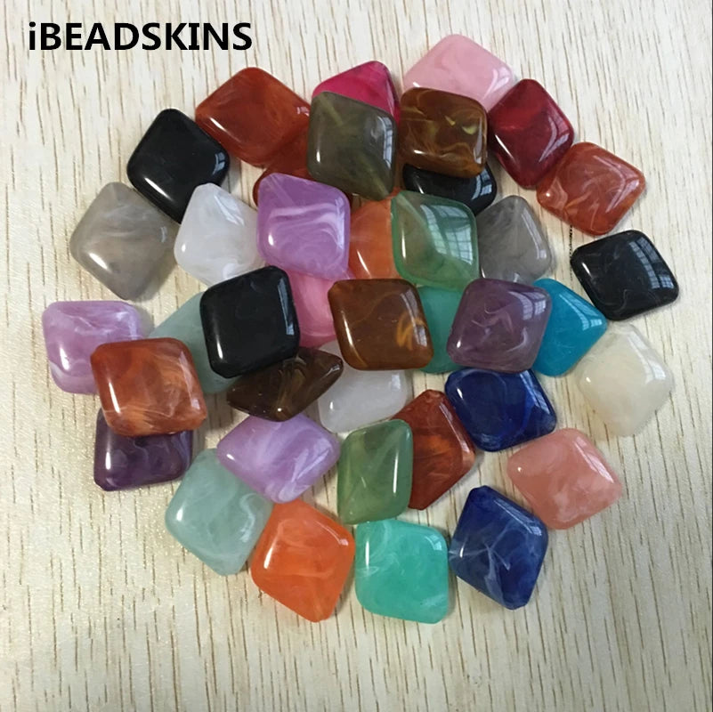 Marble Effect Rhombus Beads 135pcs for DIY Jewelry Making