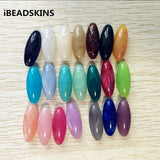 170pcs/lot Acrylic Marble Effect Pointed Ellipse Beads for DIY Jewelry Making