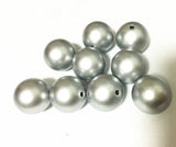 Silver Acrylic Matte Pearls Beads for Chunky Beads Necklace