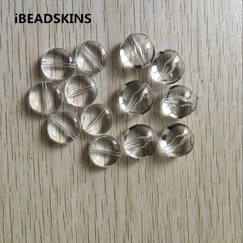 16mm/17.5mm Acrylic Flat Round Beads Clear for Jewelry Making
