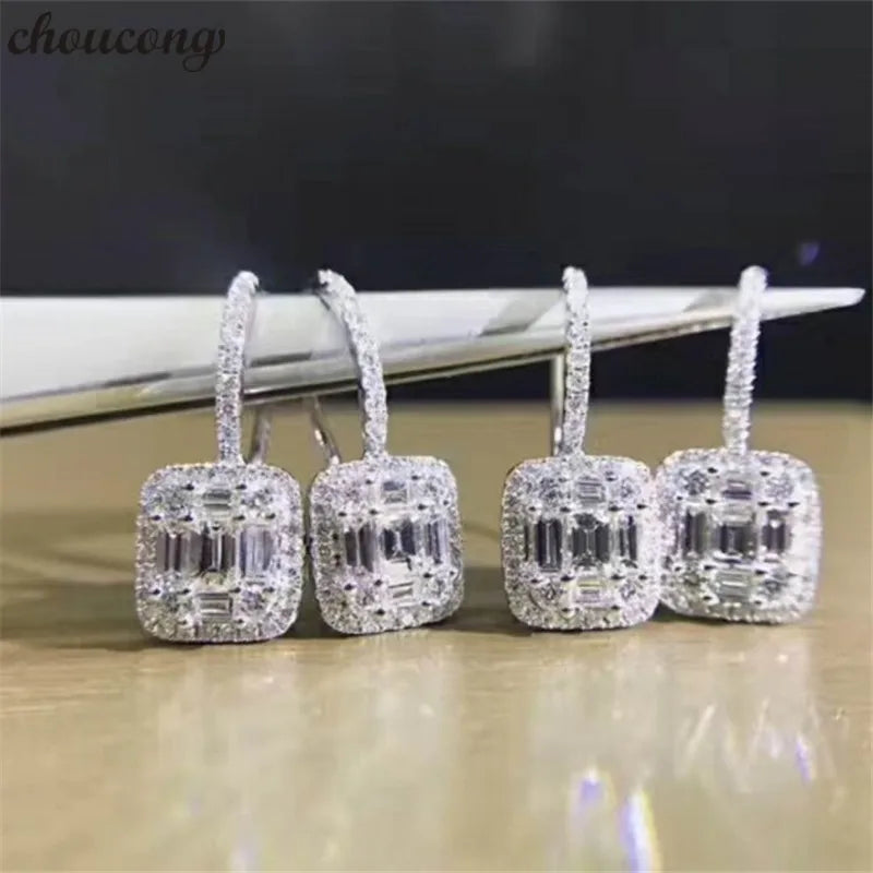 AAAAA zircon 925 Silver Drop Earrings for Wedding