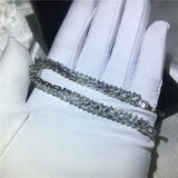 Princess Cut AAAAA Zircon CZ Silver Bracelet for Women