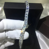 Princess Cut AAAAA Zircon CZ Silver Bracelet for Women