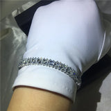 Princess Cut AAAAA Zircon CZ Silver Bracelet for Women