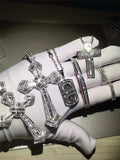 Sterling Silver Zircon CZ Cross Pendant Necklace for Wedding
