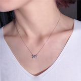 Bowknot Pendant CZ 925 Sterling Silver Necklace