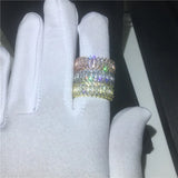 Tennis Ring AAAAA CZ Stone Wedding Band Rings for Couple