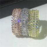 Tennis Ring AAAAA CZ Stone Wedding Band Rings for Couple